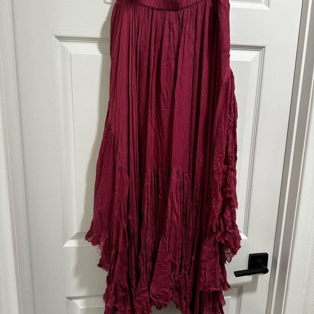 Free People One Clover Ruffled Tiered Maxi Skirt